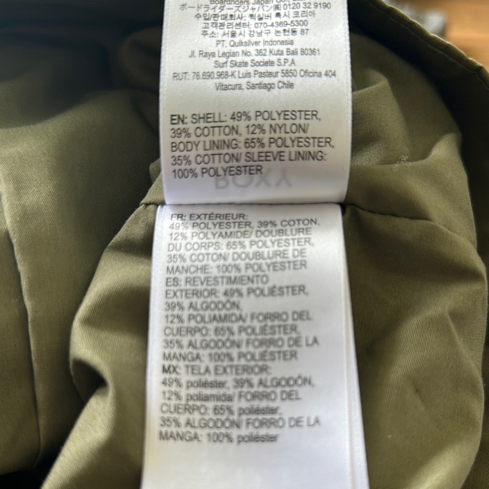 NWOT Roxy Lightening Strike Military Jacket Olive Green Women's Size 6 Medium - Picture 9 of 10